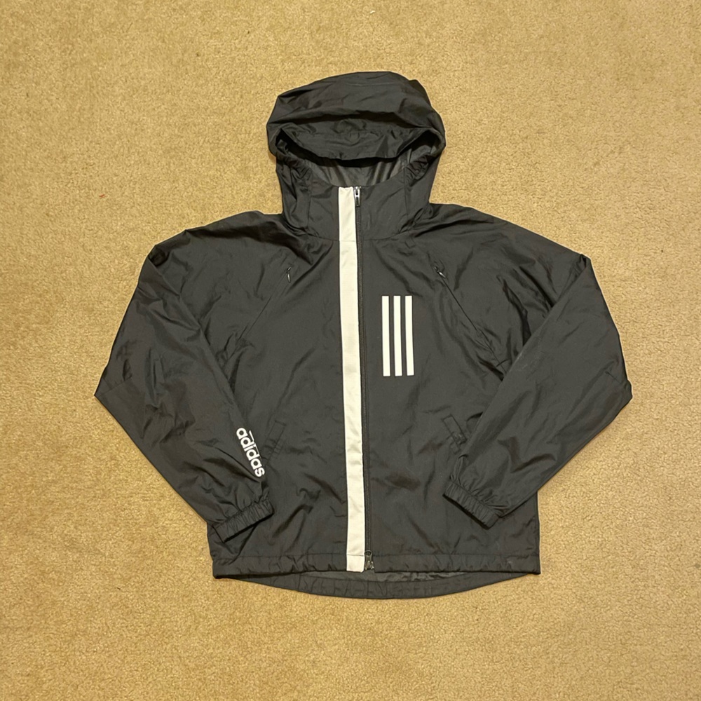 Black Adidas Windbreaker / Rain Coat Size Women’s Small